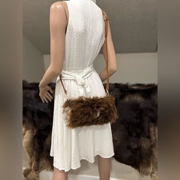 Handmade Real Natural Shearling Leather Barrel Bag/Shoulder Bag/Crossbody - Picture 7 of 13
